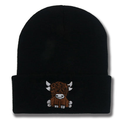 Cartoon Long Hair Yak Knitted Hat Winter Warm Wool