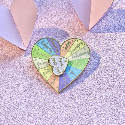 Double-Layer Heart Rotating Badge