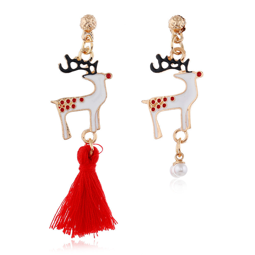 European American Christmas Snowflake Earrings
