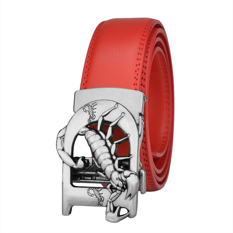 Men's Automatic Leather Bronze Belt