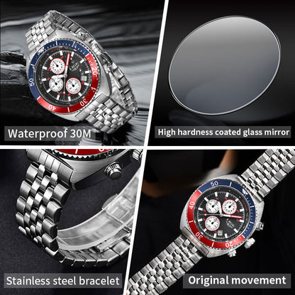 Multi-functional Student Men's Large Dial Waterproof Quartz Watch