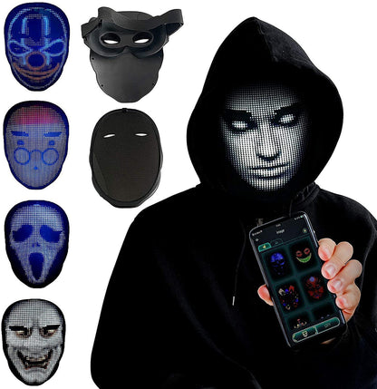 LED Halloween Face Changing Mask