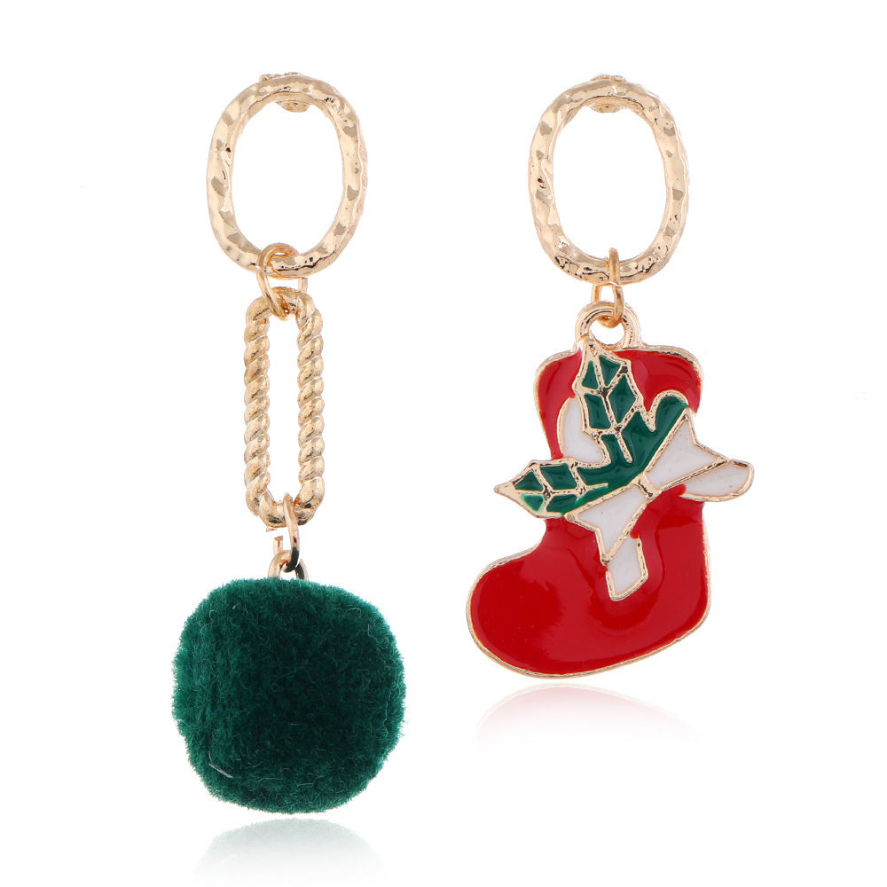 European American Christmas Snowflake Earrings