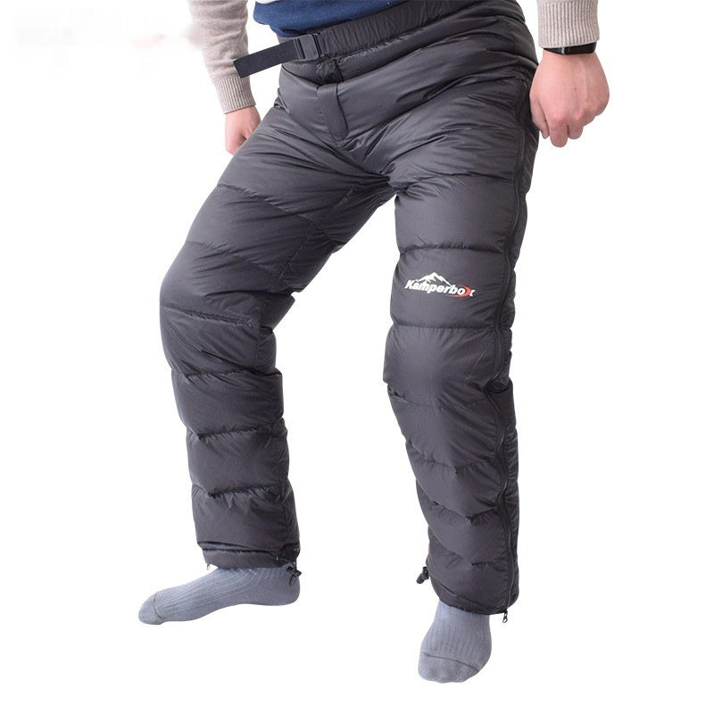 Men's Black Winter Hiking Down Trousers