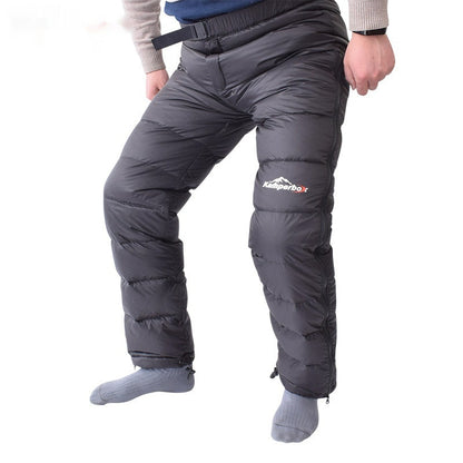Men's Black Winter Hiking Down Trousers