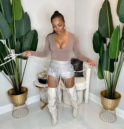 Women's Casual Cool Rope Decorative Shorts