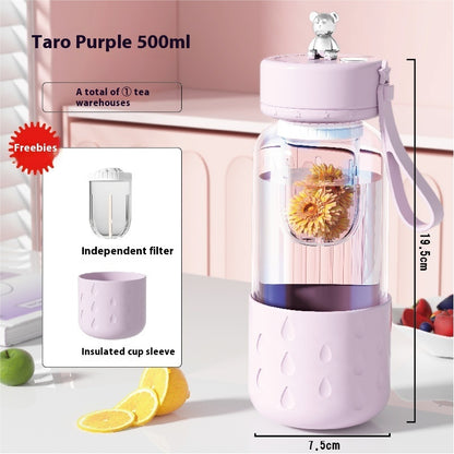 Magnetic Tea Infuser Glass Cup