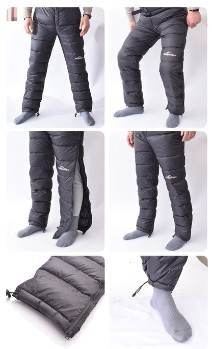 Men's Black Winter Hiking Down Trousers