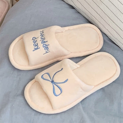 New Creative English Letters Ins Style Word Soft Flat Bottom Ladies Cotton Slippers