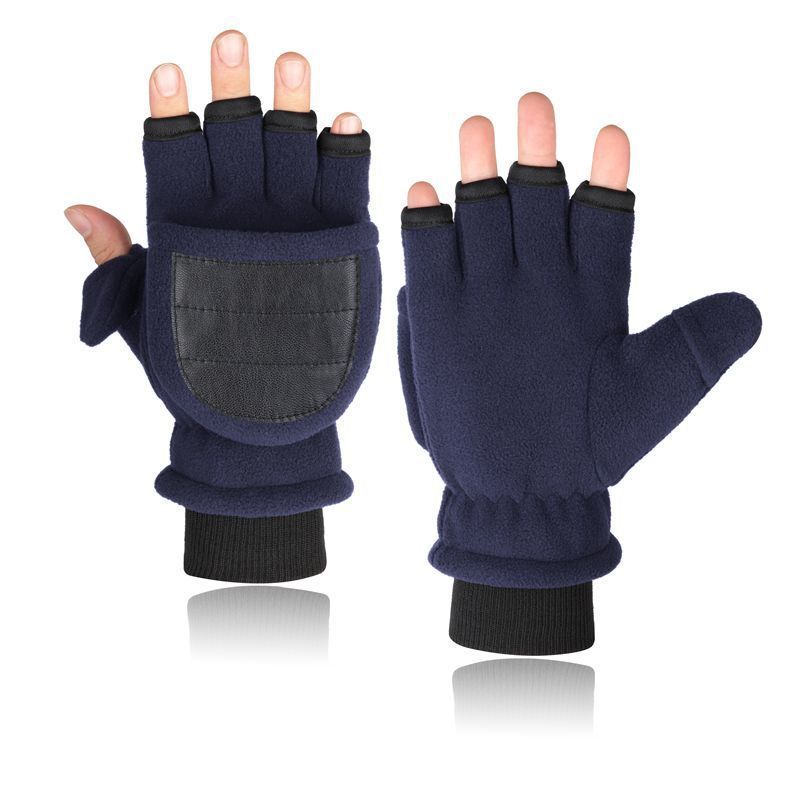 Double-layer Velvet Flip Touch Screen Gloves