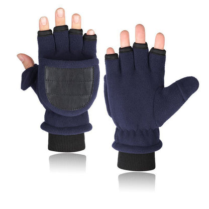Double-layer Velvet Flip Touch Screen Gloves