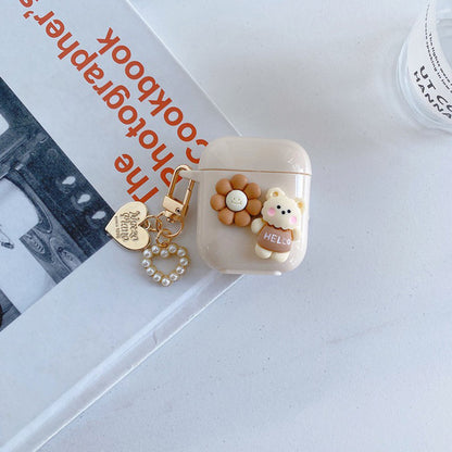 Three-Generation 3D Flower Bear Creative Silicone Case