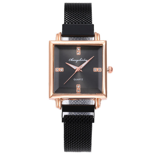 Square Magnetic Snap Diamond Women's Watch