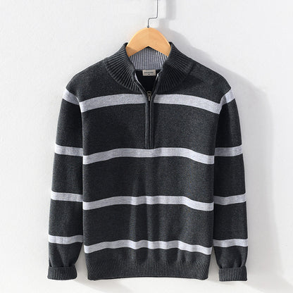 Men's Cotton Wool Turtleneck Half Zipper Sweater