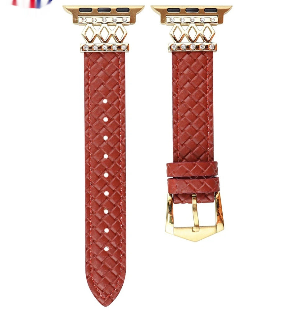 Diamond Design Leather Women's Watch Strap