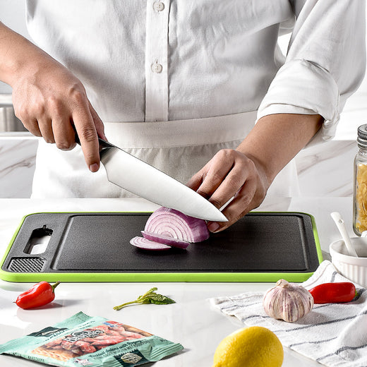 Double-Sided Cutting Board with Knife Sharpener