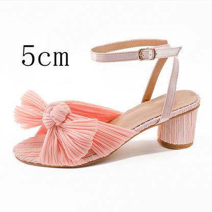 Fashion Sandals Thick Heel Bowknot
