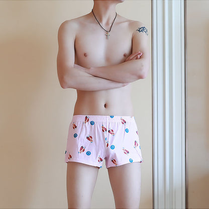 Men's Cotton Printed Boxers Loose Comfortable Personality