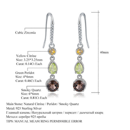 Elegant Gemstone S925 Silver Earrings
