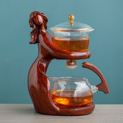 Semi-Automatic Tea Set with Glass Infuser