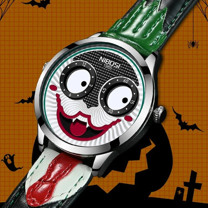 Russian Clown Men's Watch Leather Waterproof