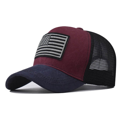 Men's Washed Distressed Embroidered Breathable Hat