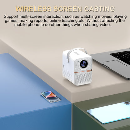 P10 2023 New Super Clear Cross-border Household Mini Portable LCD Projector Android Projector Outdoor