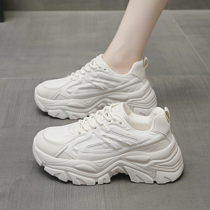 Women's Thick Bottom Breathable White Shoes