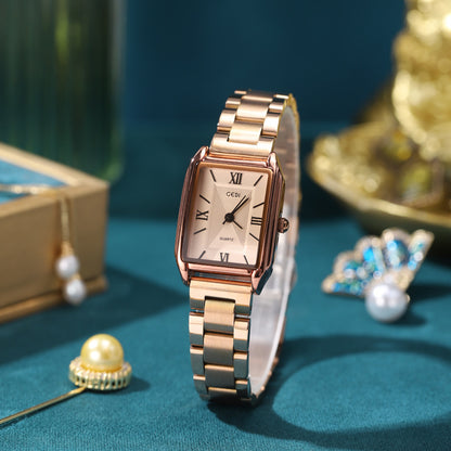 Square Women's Fashion Steel Belt Watch