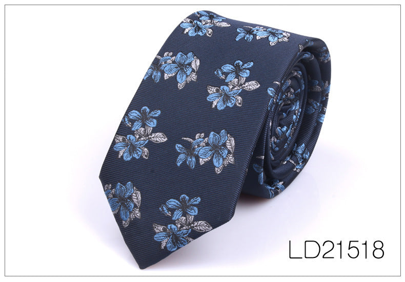 Men's 6cm Flower Graffiti Yarn-dyed Tie