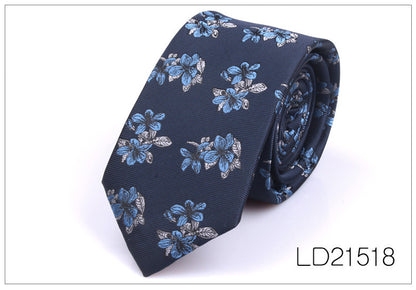 Men's 6cm Flower Graffiti Yarn-dyed Tie