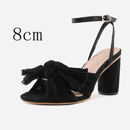 Fashion Sandals Thick Heel Bowknot