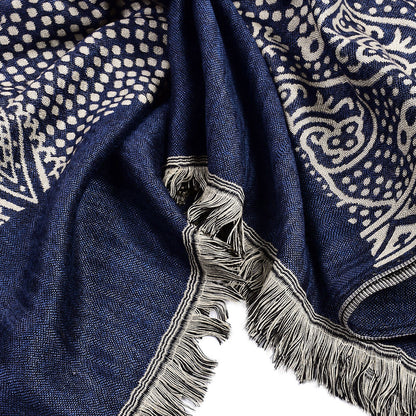 Cotton Linen Yarn-dyed Ethnic Style Scarf