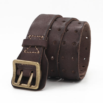 Cowhide Handmade Anti-allergy Men's Leather Belt