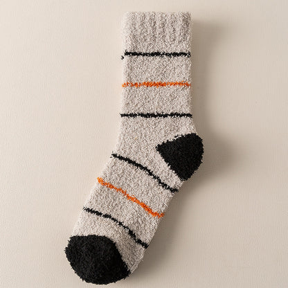 Coral Fleece Mens Mid-calf Warm Sleeping Socks