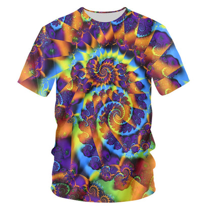 3D Psychedelic Floral Sweat-wicking T-shirt