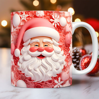 Creative 3D Christmas Ceramic Mug Snowman Santa Design