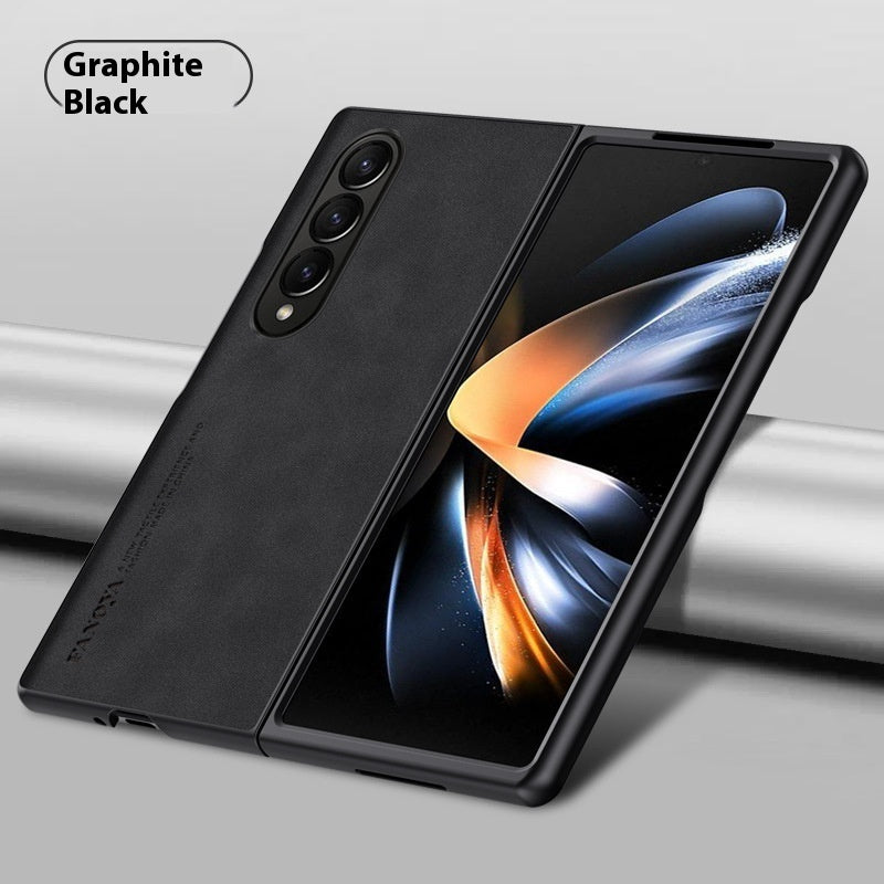 جراب هاتف Z Flip6 قابل للطي من جلد الغنم