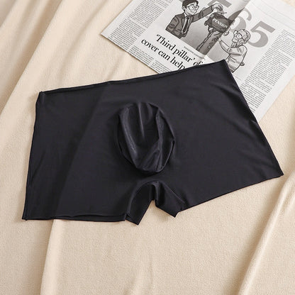 Summer Ice Silk Men's Mid Waist Boxers