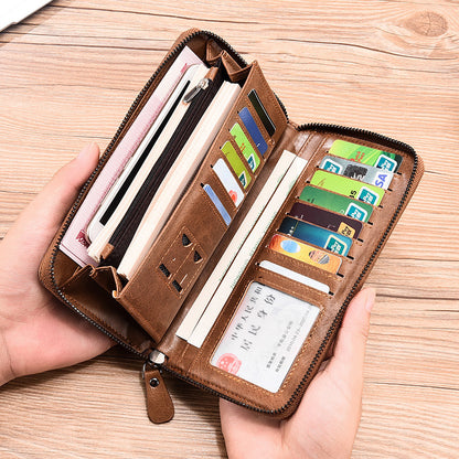 Multifunctional Men's Long Zip Wallet