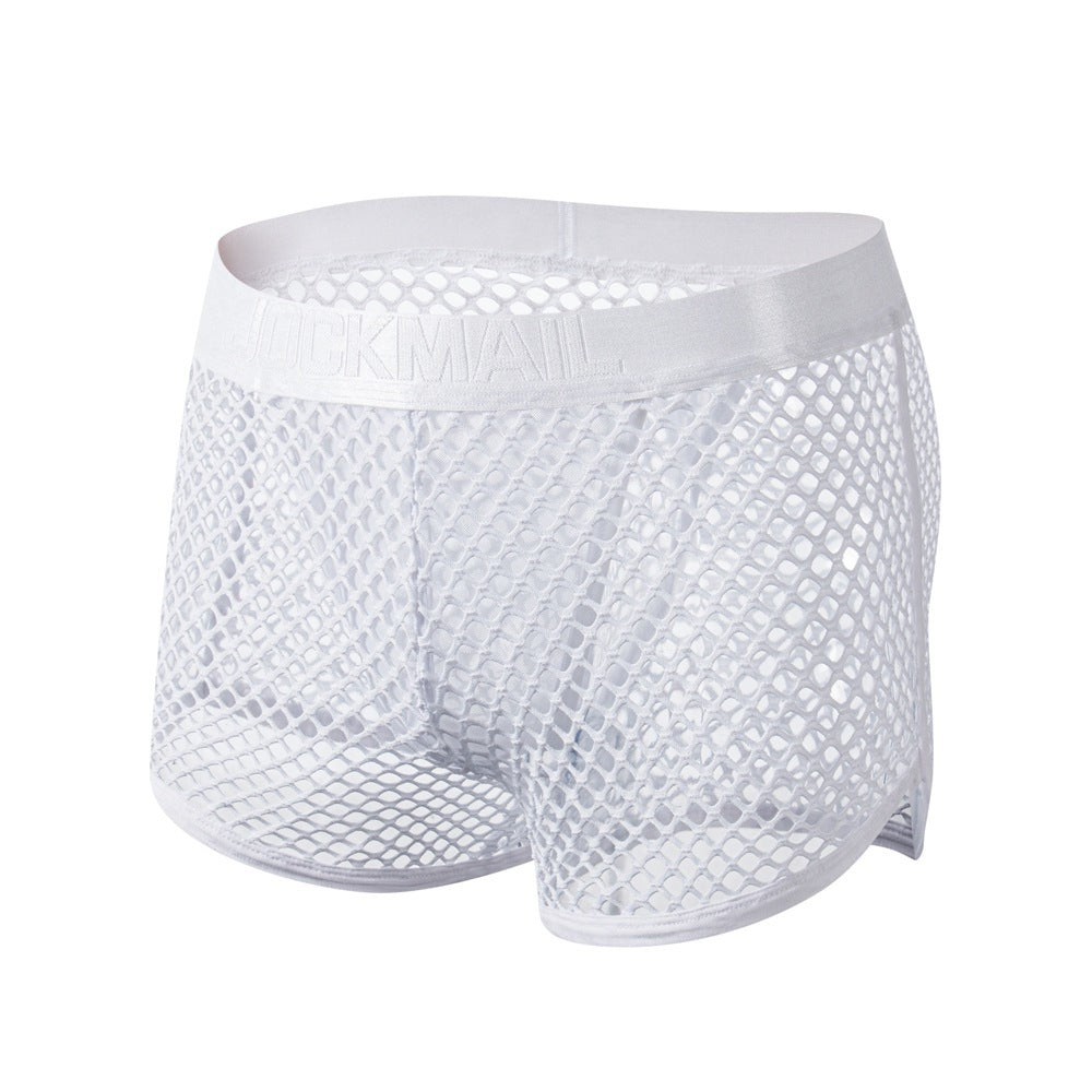 Men's Solid Color Mesh Low Waist Underwear