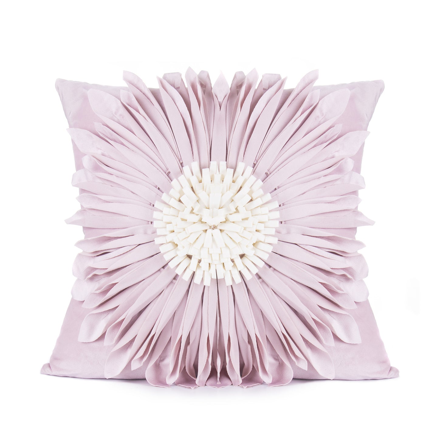 Modern White Velvet Chrysanthemum Pillow