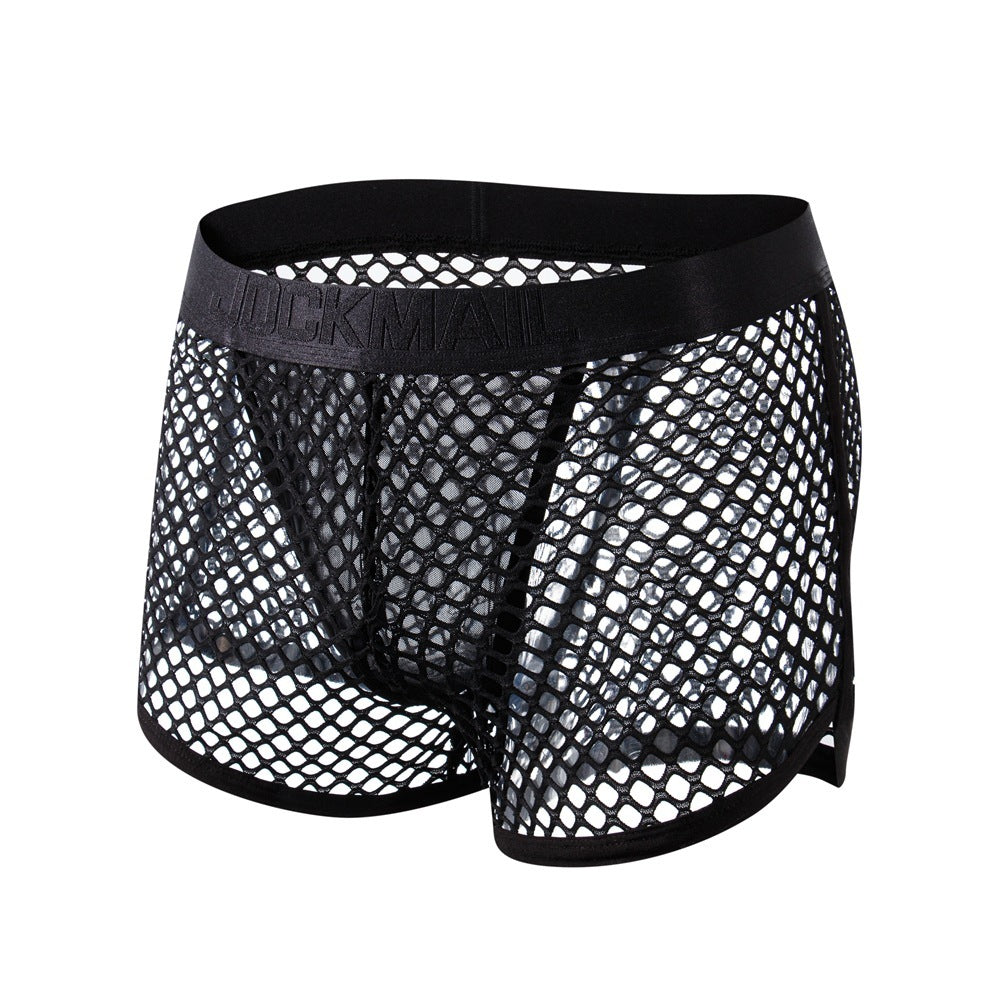 Men's Solid Color Mesh Low Waist Underwear