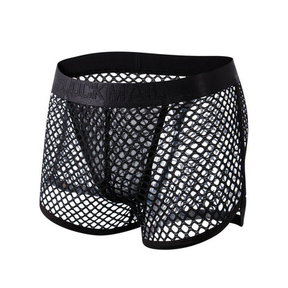 Men's Solid Color Mesh Low Waist Underwear