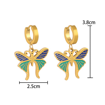 Colorful Butterfly Diamond Ear Hanging