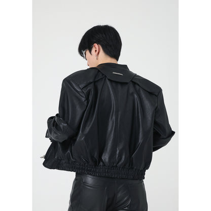Men's High-grade Short Motorcycle Leather Coat