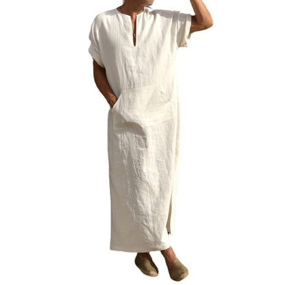 Short Sleeve Long-cut Robe Coat for Men