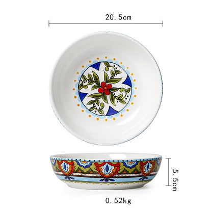 Ceramic Tableware Pastoral Dinner Plate