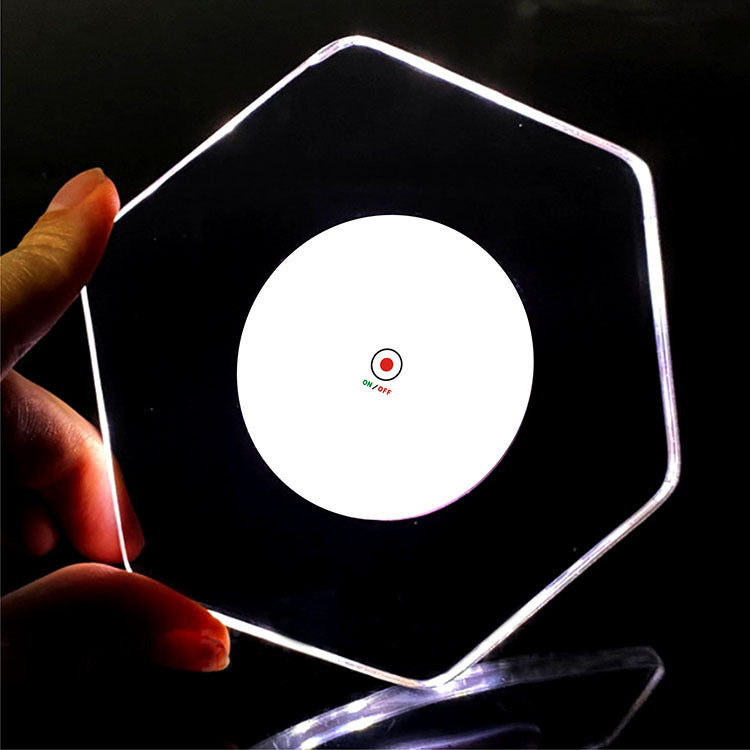 LED Glow Acrylic Coaster Luminous Cocktail Mug Stand