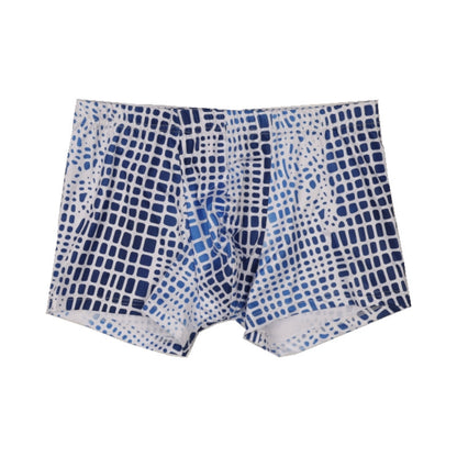 Ice Silk Men's Summer Mid Waist Printed Boxers